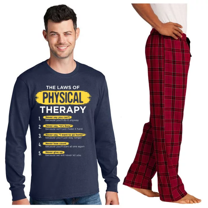 Funny PT Physical Therapy Gift Therapist Month Long Sleeve Pajama Set