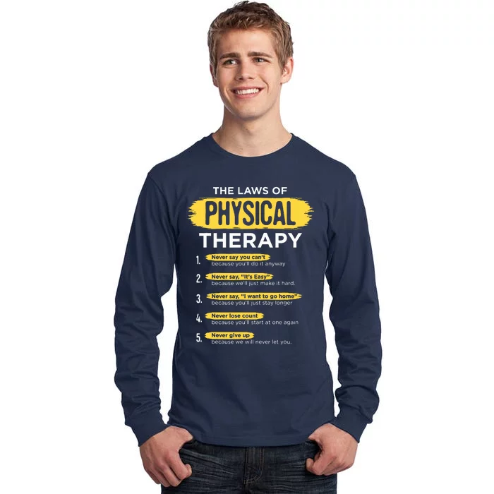 Funny PT Physical Therapy Gift Therapist Month Tall Long Sleeve T-Shirt