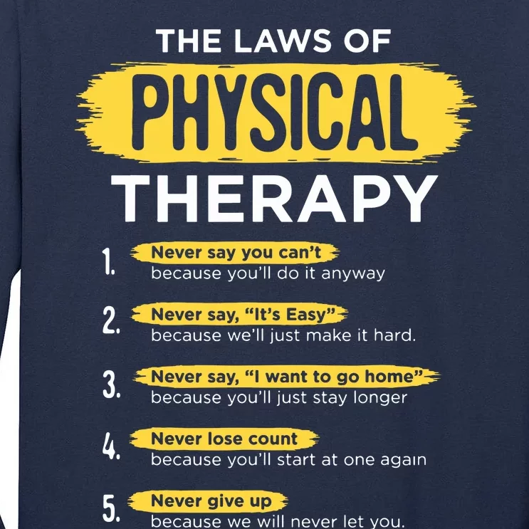 Funny PT Physical Therapy Gift Therapist Month Tall Long Sleeve T-Shirt