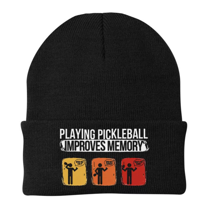 Funny Playing Pickleball Improves Memory Pickleball Knit Cap Winter Beanie