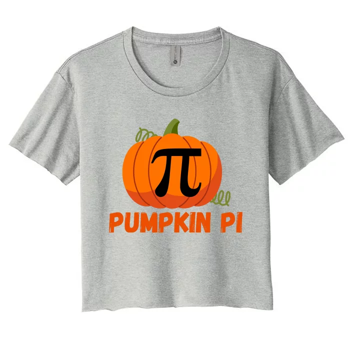 Funny Pumpkin Pie Math, Pumpkin Pi, Funny Halloween Costume Women's Crop Top Tee