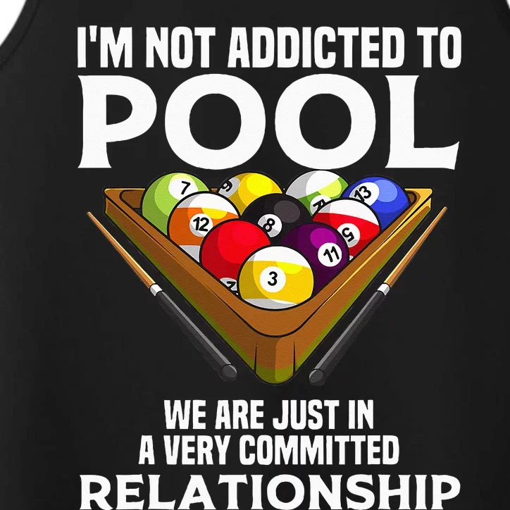 Funny Pool Player Gift For Men Cool Addicted To Billiards Performance Tank