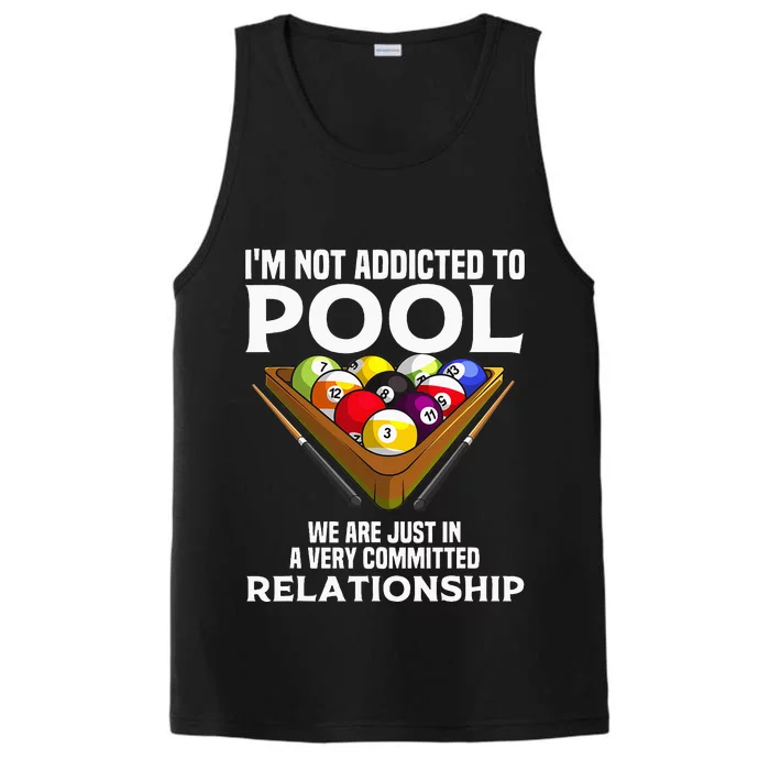 Funny Pool Player Gift For Men Cool Addicted To Billiards Performance Tank