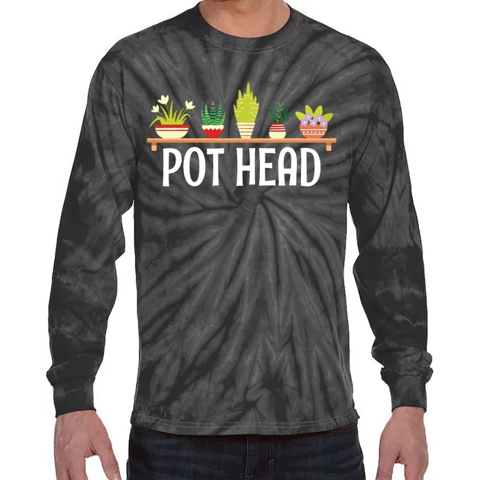 Funny Pot Plants Head Cute Funny Succulent Garden Gardening Tie-Dye Long Sleeve Shirt