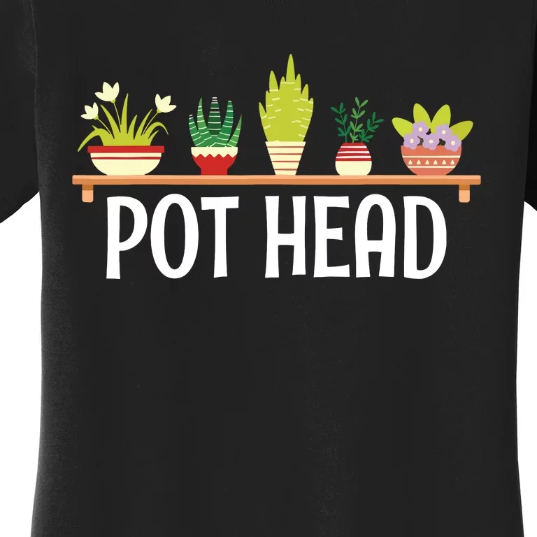 Funny Pot Plants Head Cute Funny Succulent Garden Gardening Women's T-Shirt