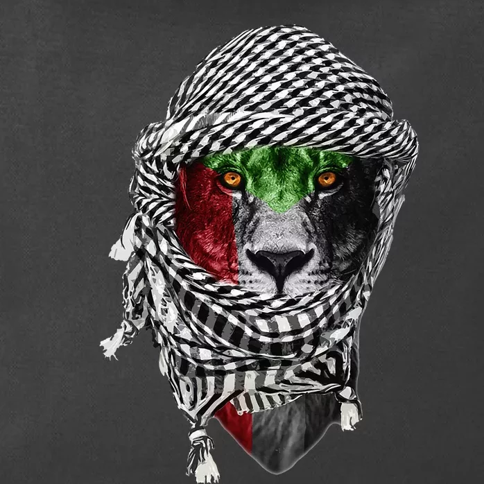 Free palestine Palestinian lion Zip Tote Bag