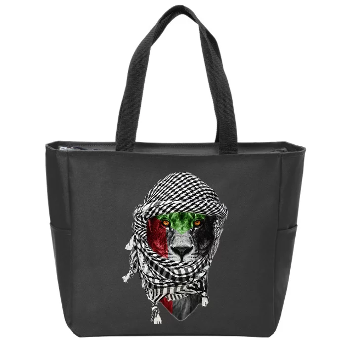 Free palestine Palestinian lion Zip Tote Bag