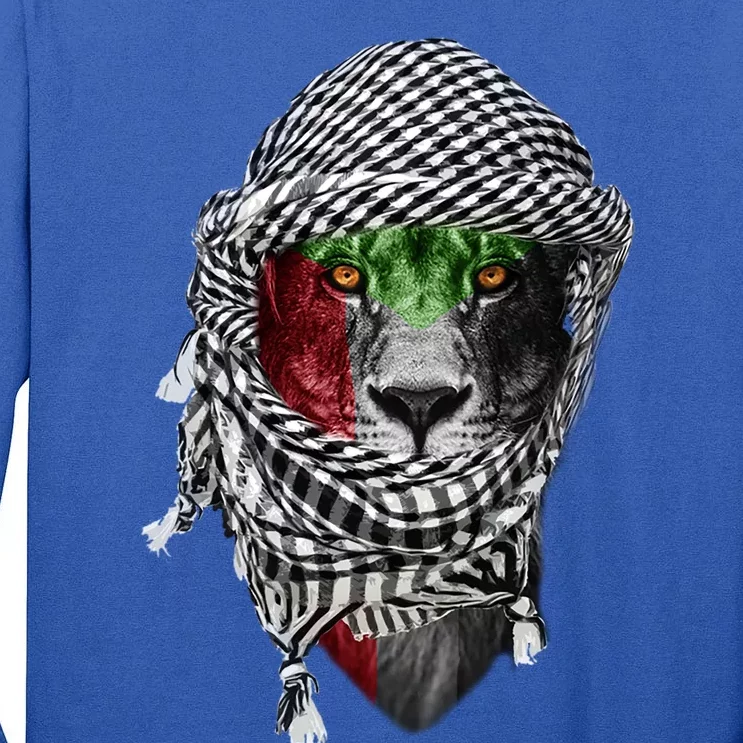 Free Palestine Palestinian Lion Funny Gift Tall Long Sleeve T-Shirt