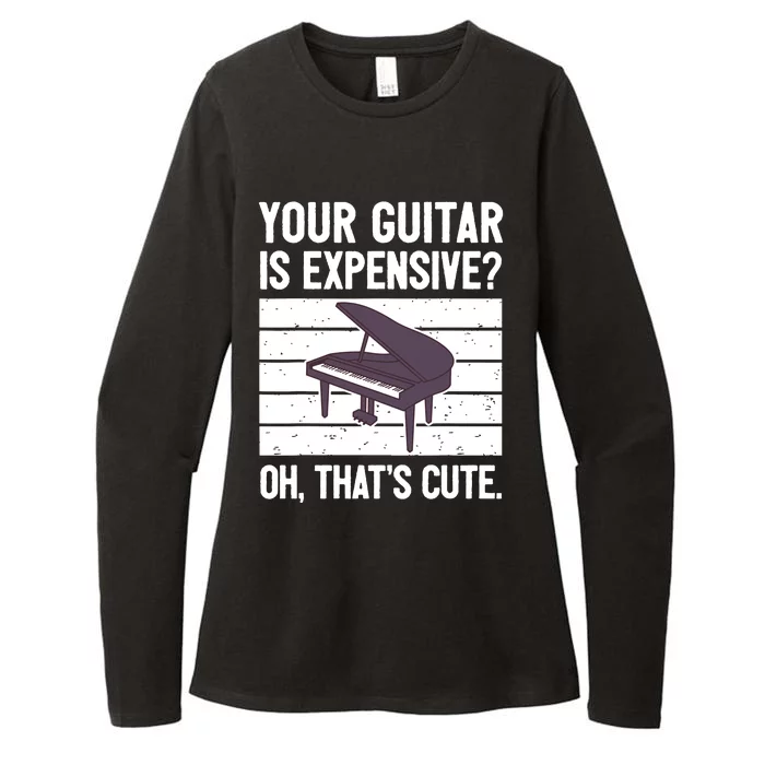 Funny Piano Player Pianist Musician Saying I Guitar Womens CVC Long Sleeve Shirt