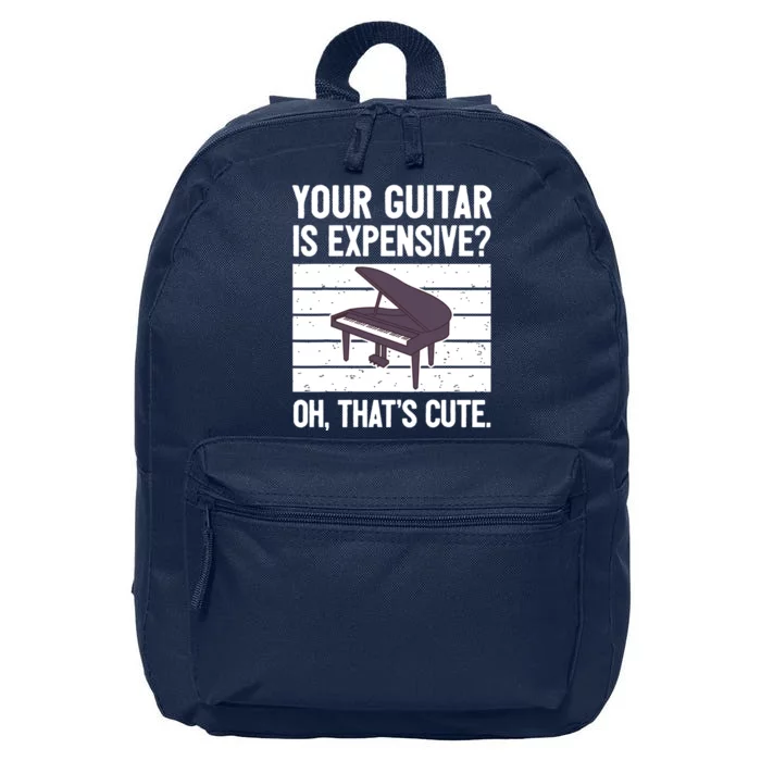 Funny Piano Player Pianist Musician Saying I Guitar 16 in Basic Backpack