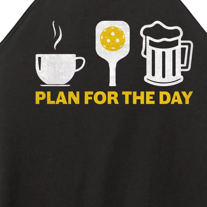 Funny Pickleball Plan For The Day Pickleball Paddle Women’s Perfect Tri Rocker Tank