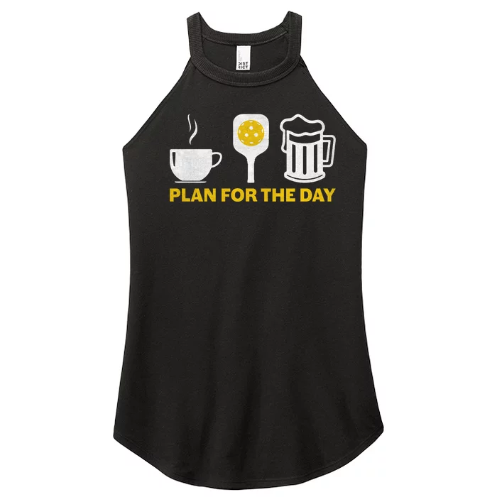 Funny Pickleball Plan For The Day Pickleball Paddle Women’s Perfect Tri Rocker Tank