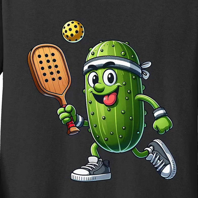 Funny Pickleball Player Paddleball Lover Kids Long Sleeve Shirt