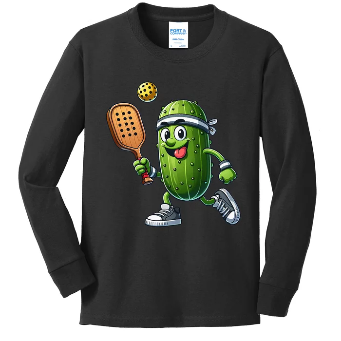 Funny Pickleball Player Paddleball Lover Kids Long Sleeve Shirt