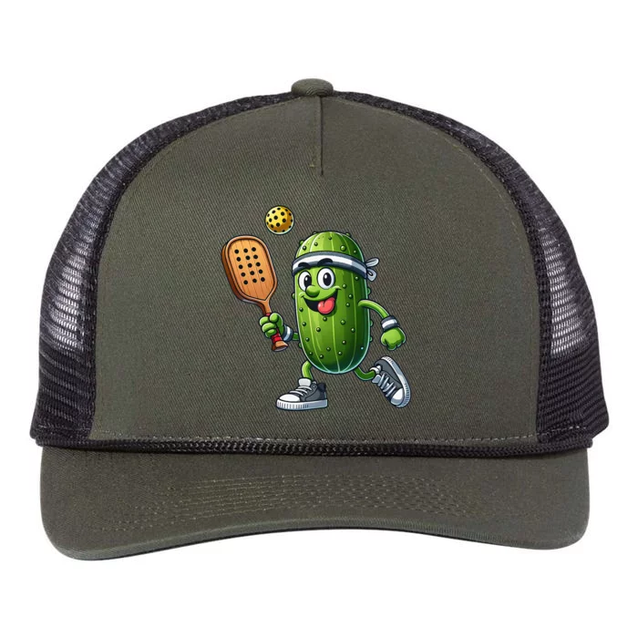 Funny Pickleball Player Paddleball Lover Retro Rope Trucker Hat Cap