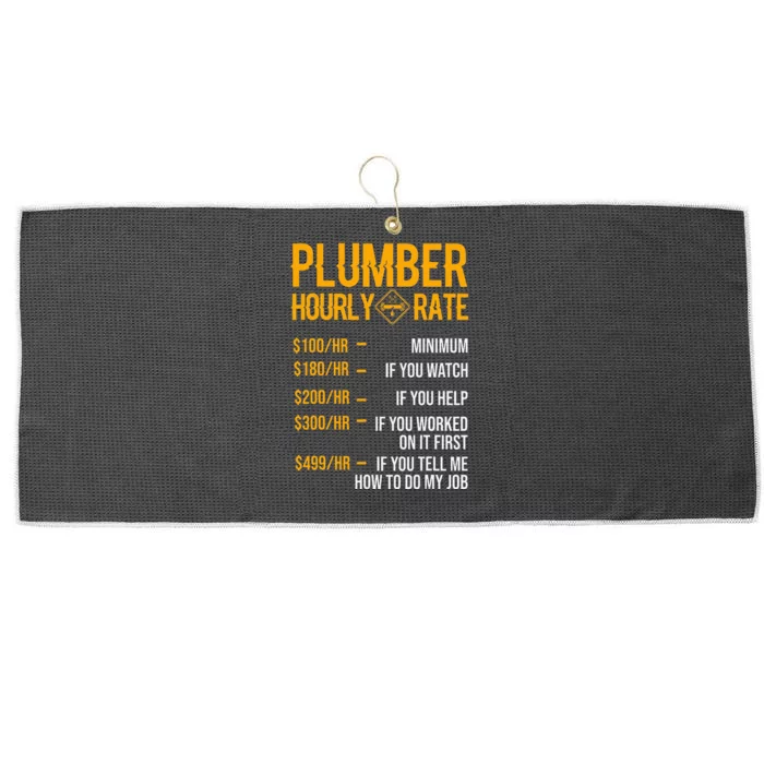 Funny Plumber Plumber Hourly Rate Plumber Large Microfiber Waffle Golf Towel