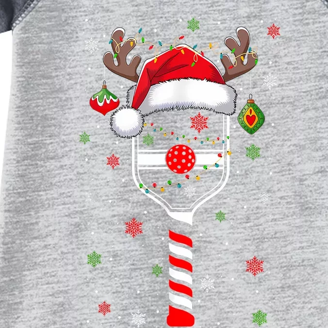 Funny Pickleball Player Christmas Holiday Reindeer Xmas Infant Baby Jersey Bodysuit