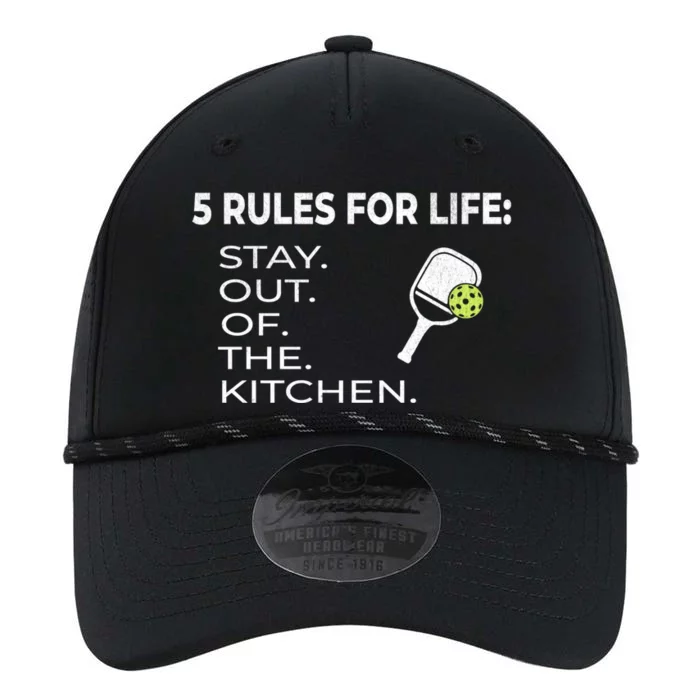 Funny Pickleball Pun Stay Out Of The Kitchen Green Cool Gift Performance The Dyno Cap