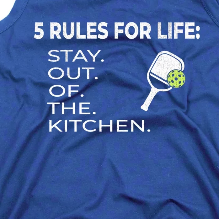 Funny Pickleball Pun Stay Out Of The Kitchen Green Cool Gift Tank Top