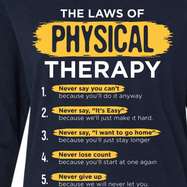 Funny PT Physical Therapy Gift Therapist Month Womens Cotton Relaxed Long Sleeve T-Shirt