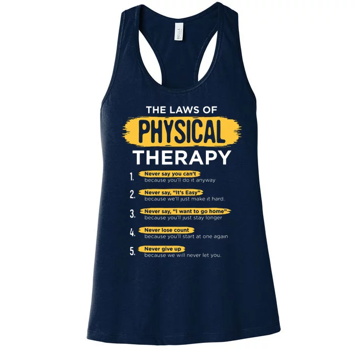 Funny PT Physical Therapy Gift Therapist Month Women's Racerback Tank