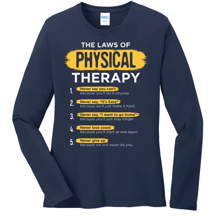 Funny PT Physical Therapy Gift Therapist Month Ladies Long Sleeve Shirt