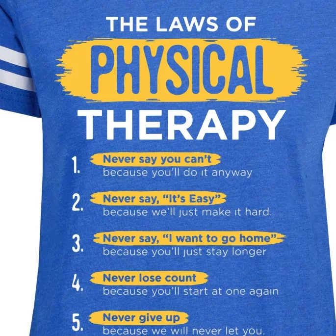 Funny PT Physical Therapy Gift Therapist Month Enza Ladies Jersey Football T-Shirt