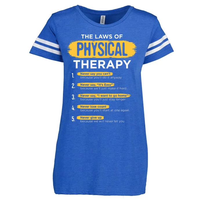 Funny PT Physical Therapy Gift Therapist Month Enza Ladies Jersey Football T-Shirt