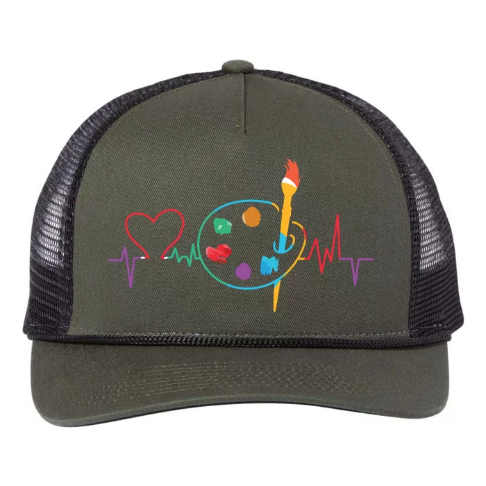 Funny Paint Palette Brush Artist Painter Gift Retro Rope Trucker Hat Cap