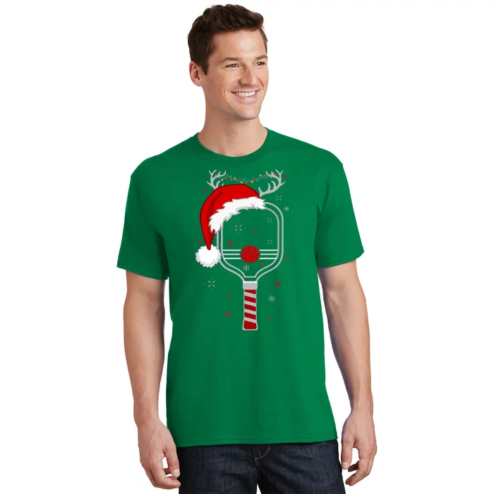 Funny Pickleball Player Christmas Holiday Reindeer Xmas Gift For Xmas T-Shirt