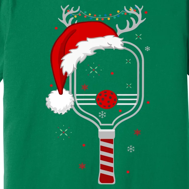 Funny Pickleball Player Christmas Holiday Reindeer Xmas Gift For Xmas Premium T-Shirt