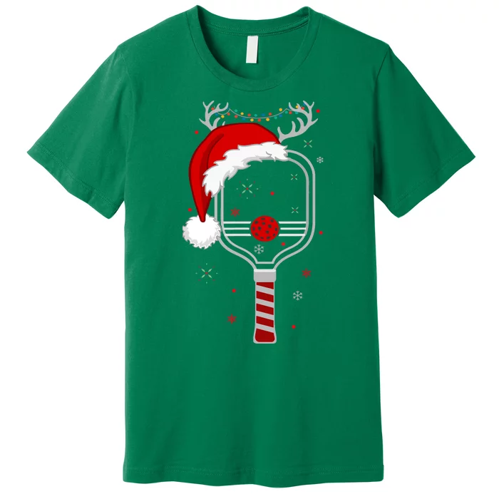 Funny Pickleball Player Christmas Holiday Reindeer Xmas Gift For Xmas Premium T-Shirt