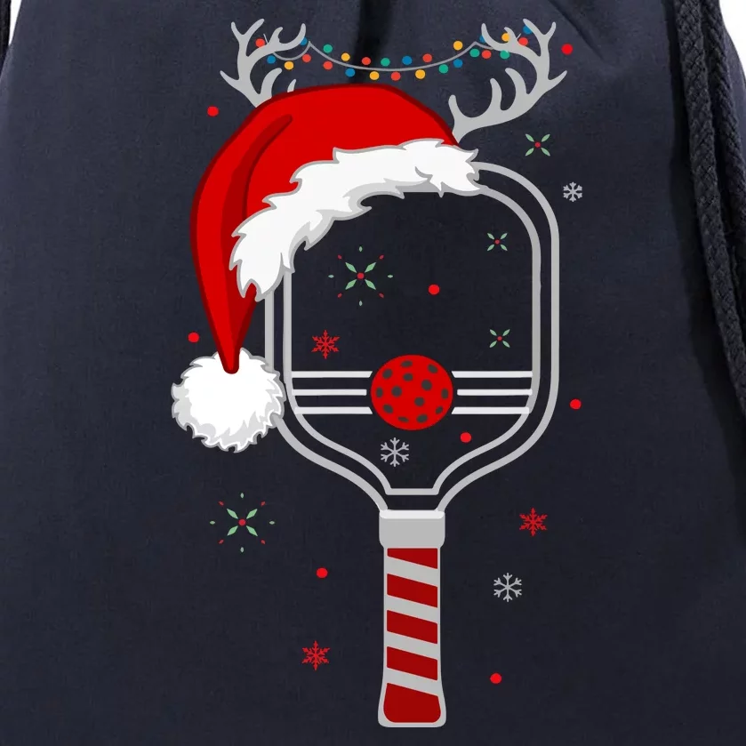 Funny Pickleball Player Christmas Holiday Reindeer Xmas Gift For Xmas Drawstring Bag