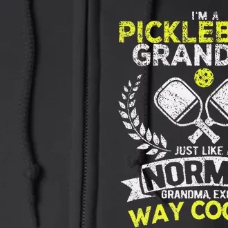 Funny Pickleball Paddle Pickleball Grandma Retro Full Zip Hoodie