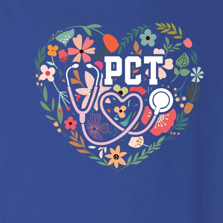 Floral Pct Patient Care Technician Healthcare Worker Gift Toddler Long Sleeve Shirt