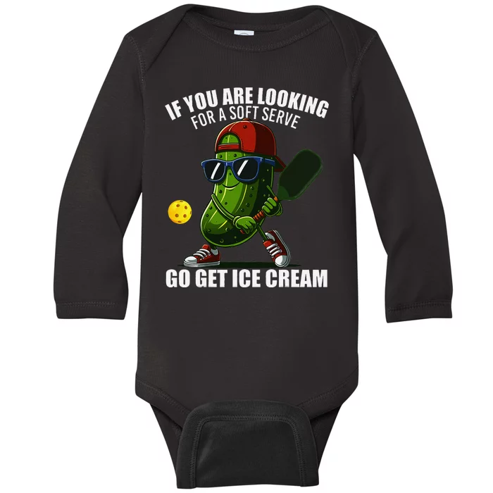 Funny Pickle Pickleball Lover Design Baby Long Sleeve Bodysuit