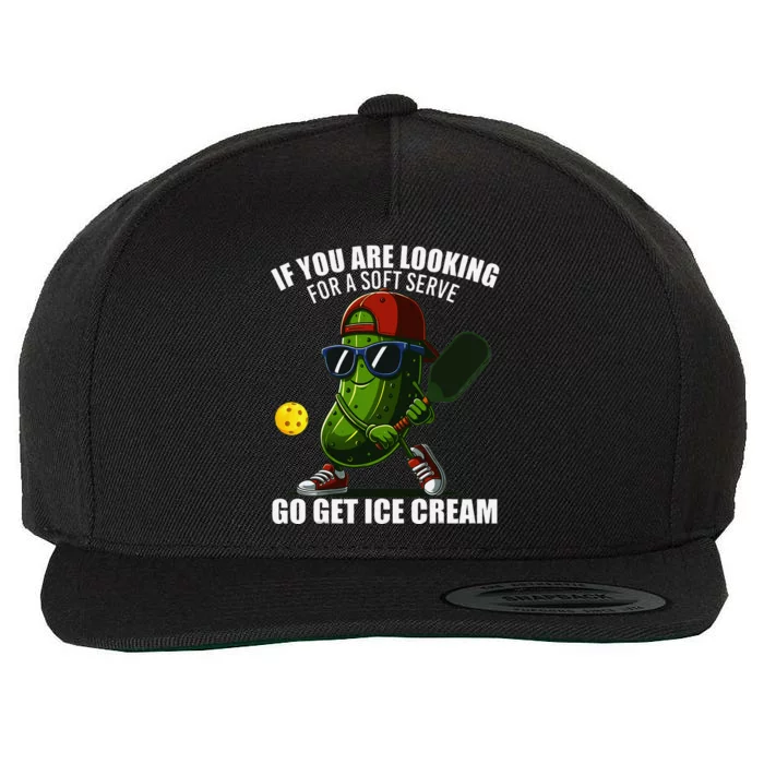 Funny Pickle Pickleball Lover Design Wool Snapback Cap