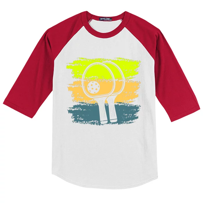 Funny Pickleball Player Paddleball Lover Kids Colorblock Raglan Jersey