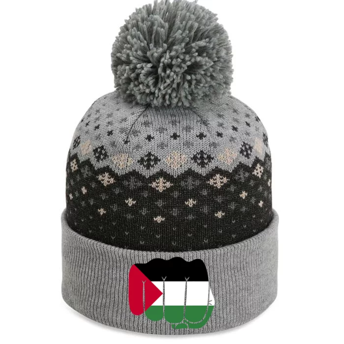 Free Palestine Palestine Flag Support The Baniff Cuffed Pom Beanie