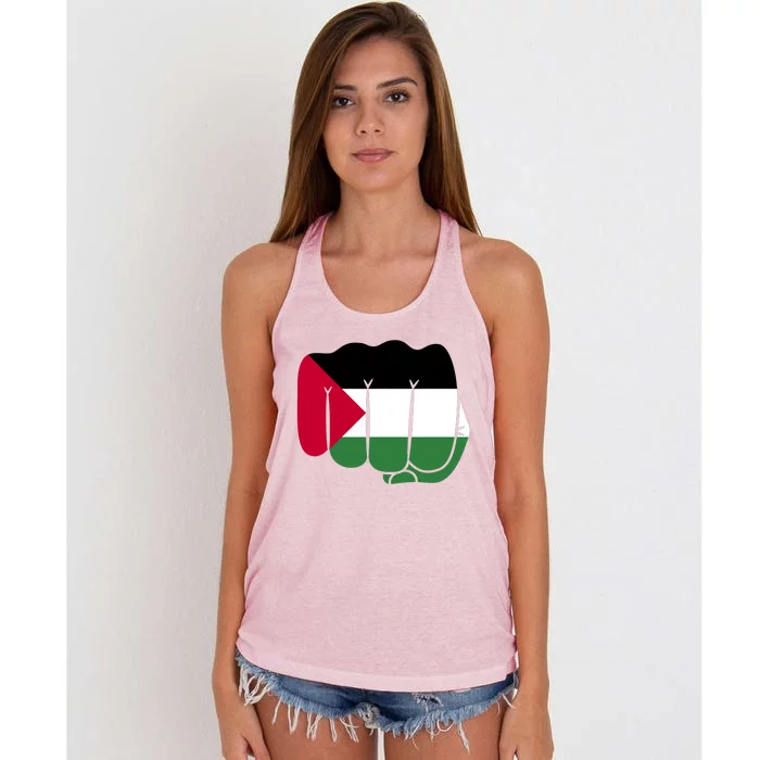 Free Palestine Palestine Flag Support Women's Knotted Racerback Tank