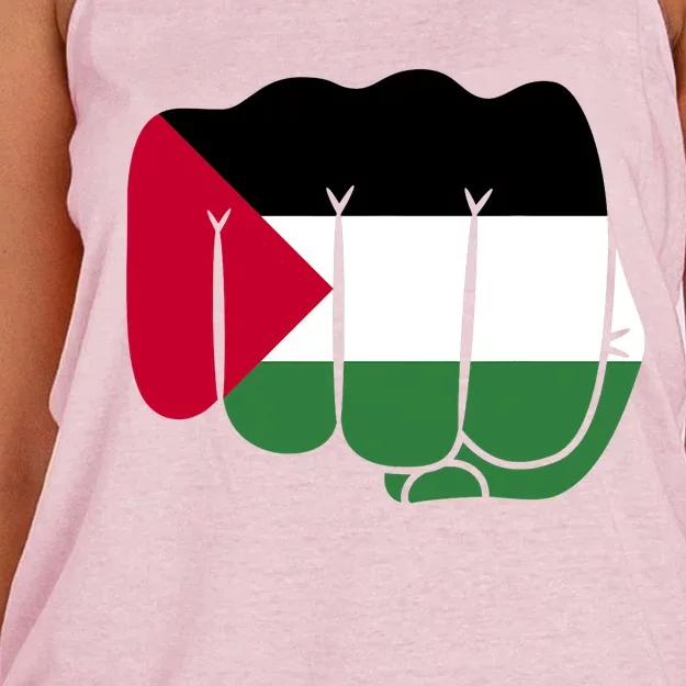 Free Palestine Palestine Flag Support Women's Knotted Racerback Tank