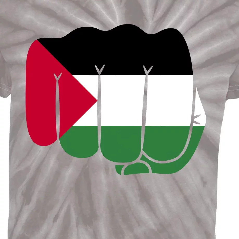 Free Palestine Palestine Flag Support Kids Tie-Dye T-Shirt