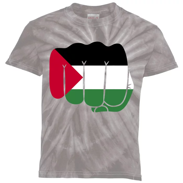 Free Palestine Palestine Flag Support Kids Tie-Dye T-Shirt