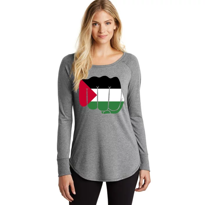 Free Palestine Palestine Flag Support Women's Perfect Tri Tunic Long Sleeve Shirt