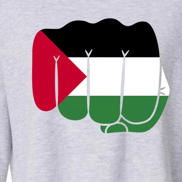 Free Palestine Palestine Flag Support Cropped Pullover Crew