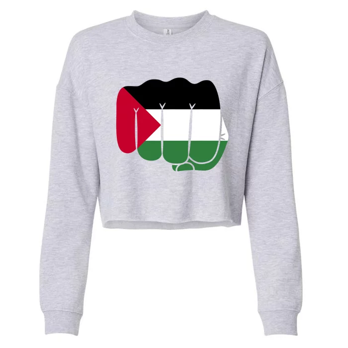 Free Palestine Palestine Flag Support Cropped Pullover Crew