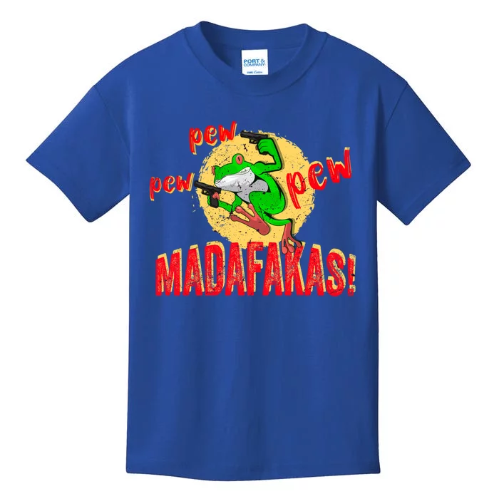 Frog Pew Pew Madafakas Crazy Frog Funny Froggy Jumping Toad Gift Kids T-Shirt