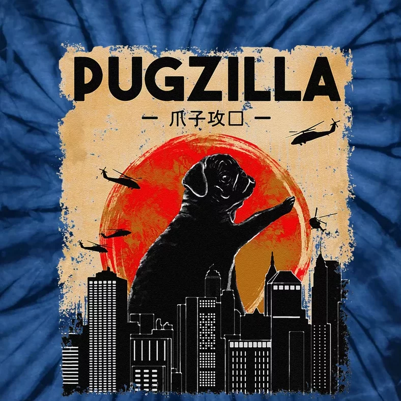 Funny Pug  Pugzilla  Funny Dog Pug Tie-Dye T-Shirt