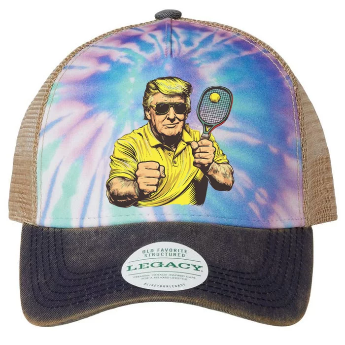 Funny President Pickleball Lovers Political Legacy Tie Dye Trucker Hat