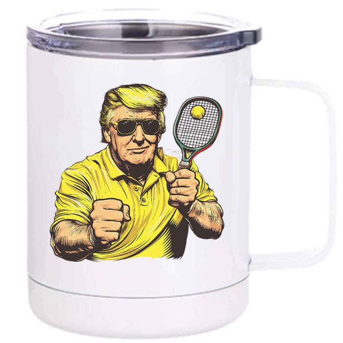 Funny President Pickleball Lovers Political Front & Back 12oz Stainless Steel Tumbler Cup